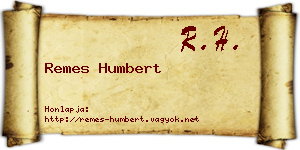 Remes Humbert névjegykártya